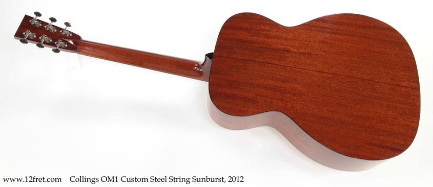 Collings OM1 Custom Steel String Sunburst, 2012 Full Rear View