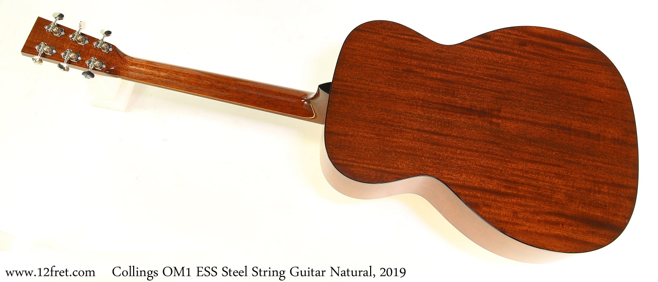 Collings OM1 ESS Steel String Guitar Natural, 2019 Full Rear View