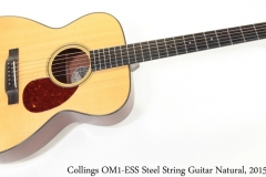 Collings OM1-ESS Steel String Guitar Natural, 2015 Full Front View