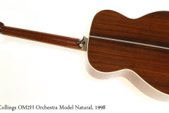 Collings OM2H Orchestra Model Natural, 1998 Full Rear View