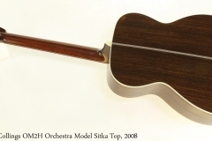 Collings OM2H Orchestra Model Sitka Top, 2008 Full Rear View