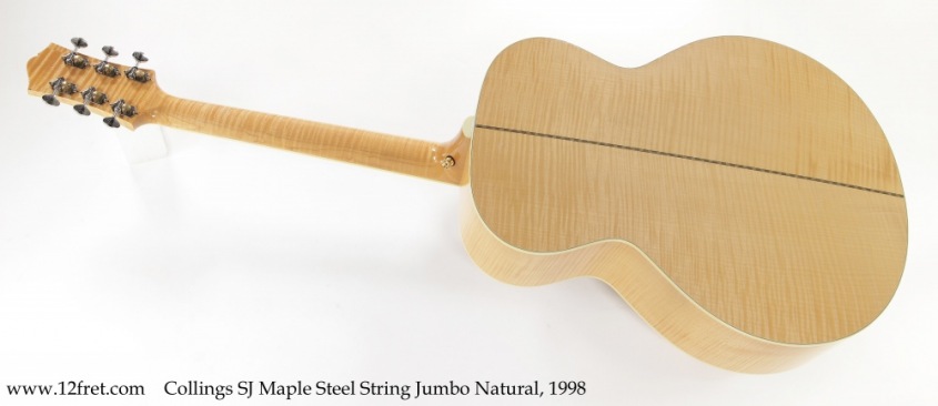 Collings SJ Maple Steel String Jumbo Natural, 1998 Full Rear View