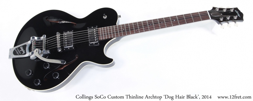 Collings SoCo Custom Thinline Archtop 'Dog Hair Black', 2014 Full Front View