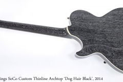 Collings SoCo Custom Thinline Archtop 'Dog Hair Black', 2014 Full Rear View