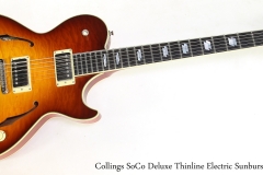 Collings SoCo Deluxe Thinline Electric Sunburst, 2009   Full Front View