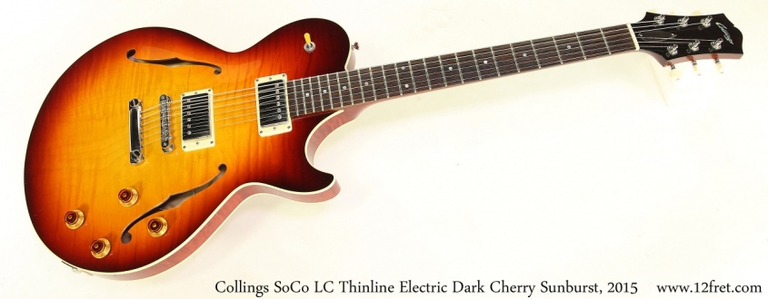 Collings SoCo LC Thinline Electric Dark Cherry Sunburst, 2015 Full Front View