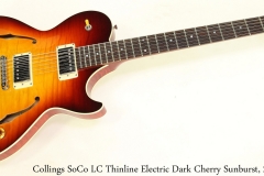 Collings SoCo LC Thinline Electric Dark Cherry Sunburst, 2015 Full Front View