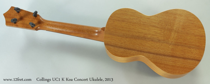 Collings UC1 K Koa Concert Ukulele, 2013 Full Rear View