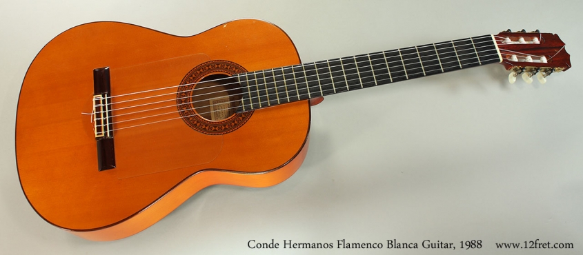 Conde Hermanos Flamenco Blanca Guitar, 1988 Full Front View