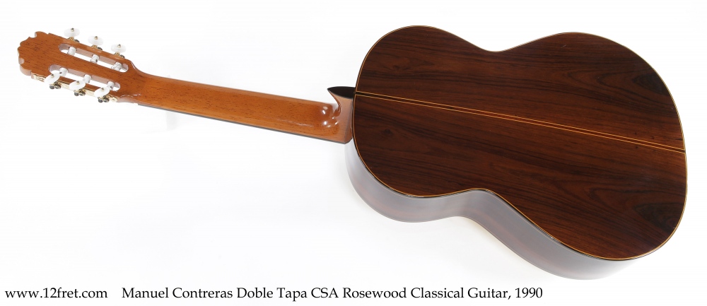Manuel Contreras Doble Tapa CSA Rosewood Classical Guitar, 1990 Full Rear View