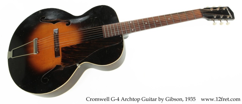 Cromwell G-4 Archtop Guitar by Gibson Sunburst, 1935 Full Front View