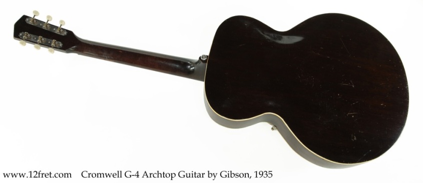 Cromwell G-4 Archtop Guitar by Gibson Sunburst, 1935 Full Rear View