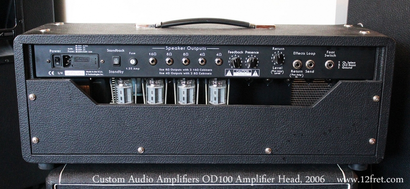 Custom Audio Amplifiers OD100 Amplifier Head, 2006 Full Rear View