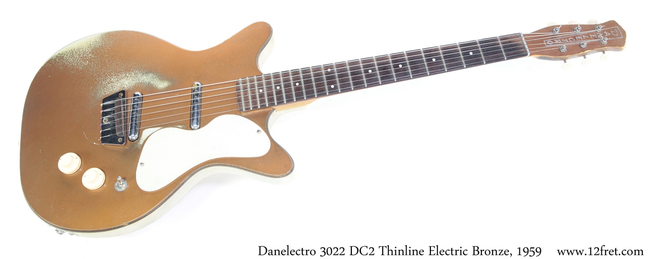 Danelectro 3022 DC2 Thinline Electric Bronze, 1959 Full Front View