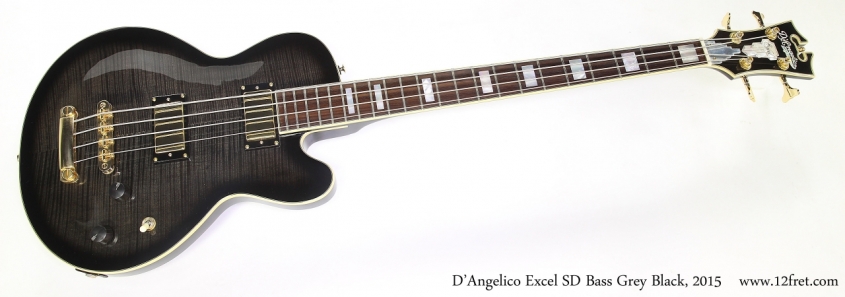 D'Angelico Excel SD Bass Grey Black, 2015  Full Front View