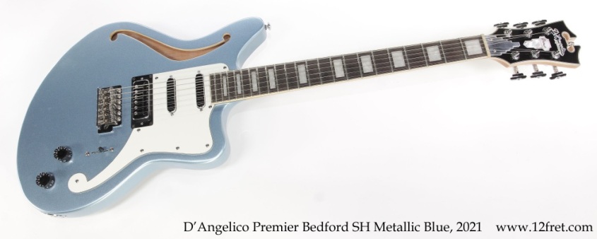 D'Angelico Premier Bedford SH Metallic Blue, 2021 Full Front View