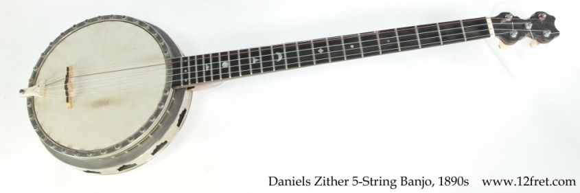 Daniels Zither 5-String Banjo, 1890s Full Front View