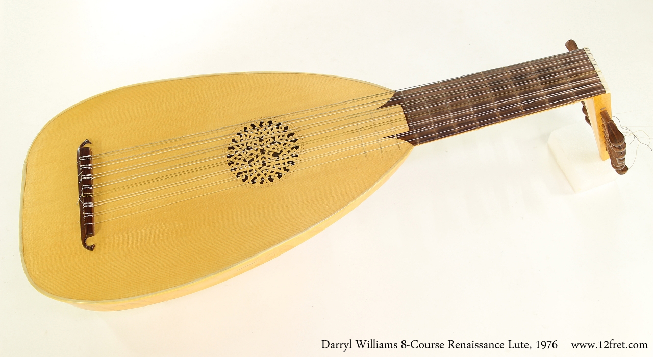 Darryl Williams 8-Course Renaissance Lute, 1976  Full Front View