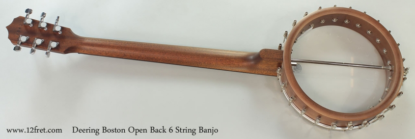 Deering Boston Open Back 6 String Banjo Full Rear View
