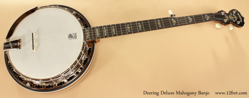 Deering Deluxe Mahogany Banjo full front view