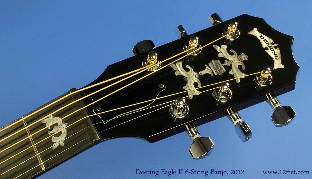 Deering Eagle II Six String Banjo Head Front View
