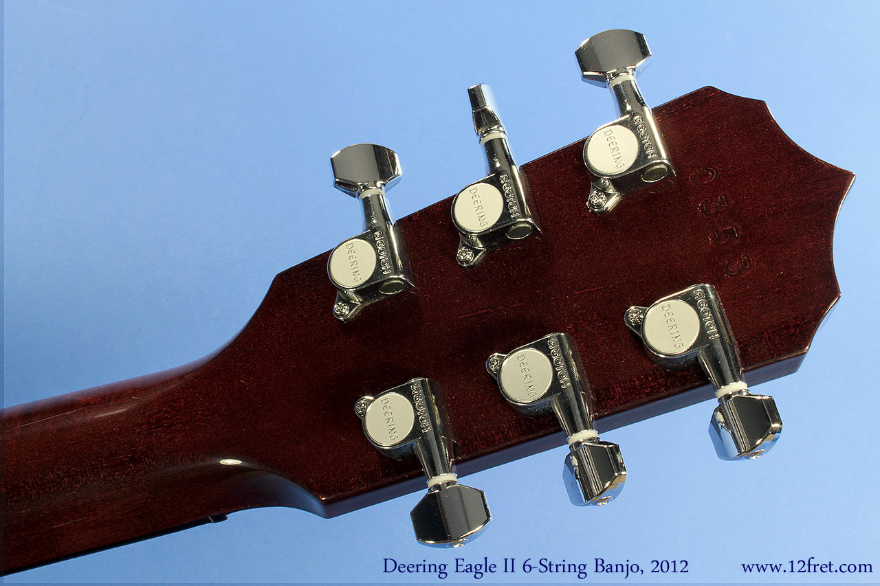 Deering Eagle II Six String Banjo Head Rear View