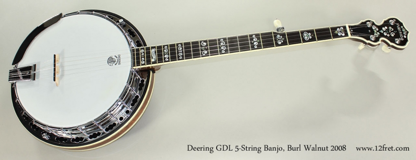 Deering GDL 5-String Banjo, Burl Walnut 2008 Full Front View