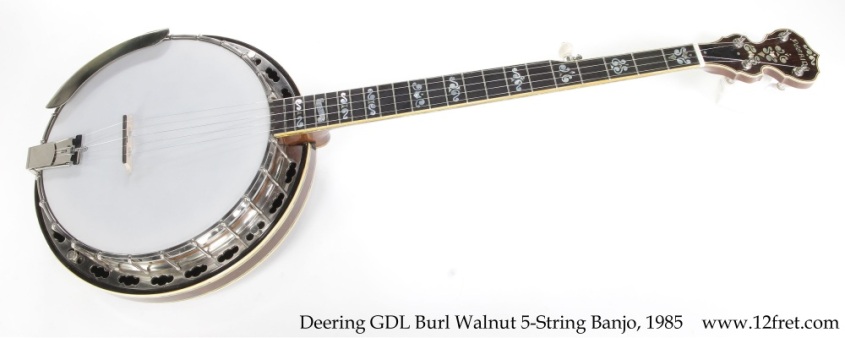 Deering GDL Burl Walnut 5-String Banjo, 1985 Full Front View