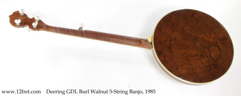 Deering GDL Burl Walnut 5-String Banjo, 1985 Full Rear View