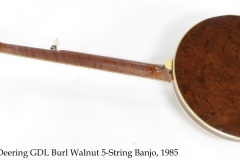 Deering GDL Burl Walnut 5-String Banjo, 1985 Full Rear View