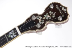 Deering GDL Burl Walnut 5-String Banjo, 1985 Head Front View