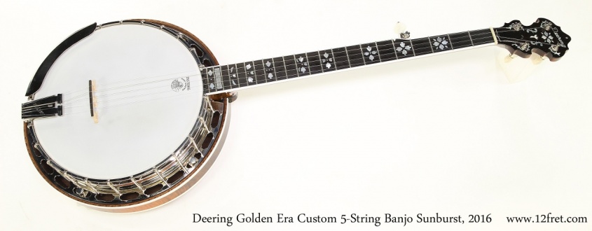 Deering Golden Era Custom 5-String Banjo Sunburst, 2016   Full Rear View