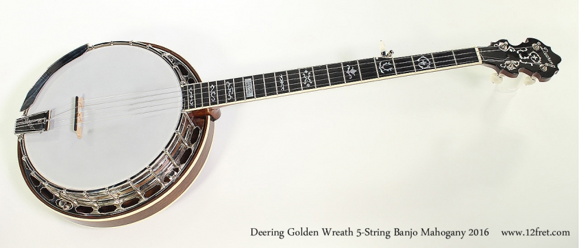 Deering Golden Wreath 5-String Banjo Mahogany 2016 Full Front View