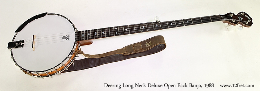 Deering Long Neck Deluxe Open Back Banjo, 1988 Full Front View