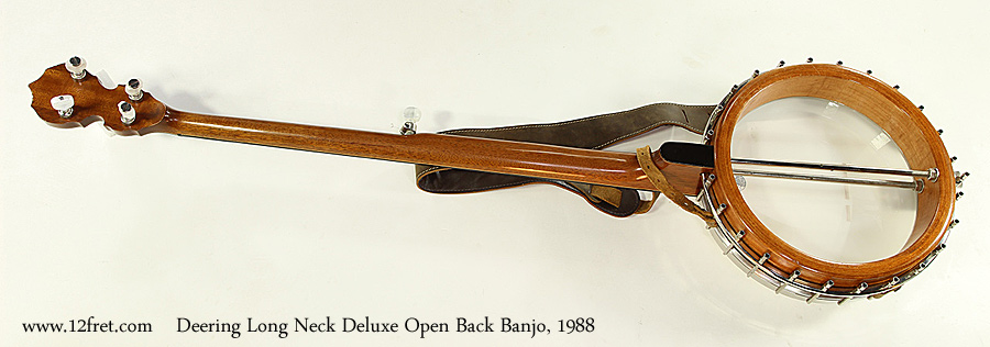 Deering Long Neck Deluxe Open Back Banjo, 1988 Full Rear View