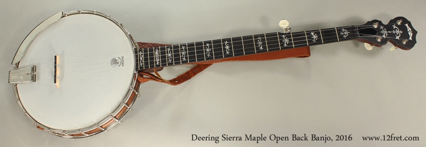 Deering Sierra Maple Open Back Banjo, 2016 Full Front View