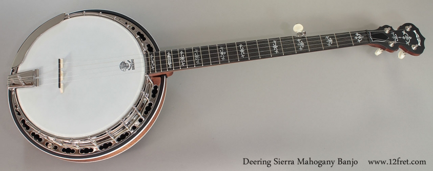 Deering Sierra Mahogany Banjo Full Front View