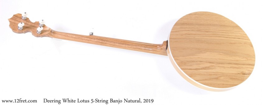 Deering White Lotus 5-String Banjo Natural, 2019 Full Rear View
