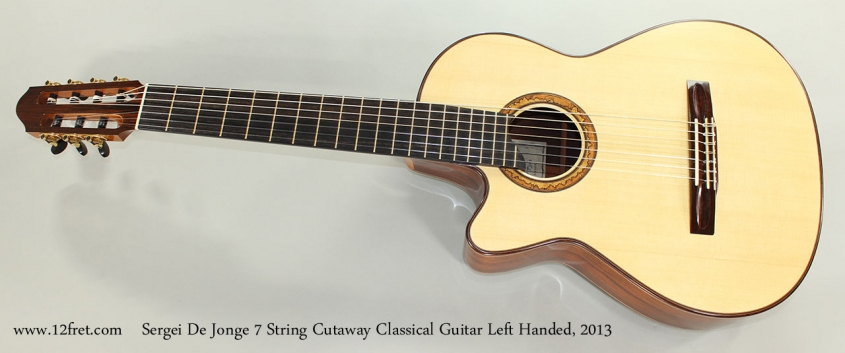 Sergei De Jonge 7 String Cutaway Classical Guitar Left Handed, 2013 Full Front View