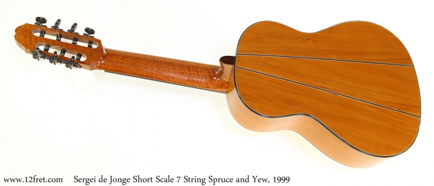 Sergei de Jonge Short Scale 7 String Spruce and Yew, 1999 Full Rear View