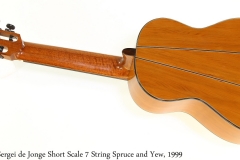 Sergei de Jonge Short Scale 7 String Spruce and Yew, 1999 Full Rear View