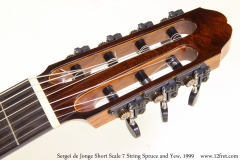 Sergei de Jonge Short Scale 7 String Spruce and Yew, 1999 Head Front View