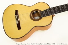 Sergei de Jonge Short Scale 7 String Spruce and Yew, 1999 Top  View