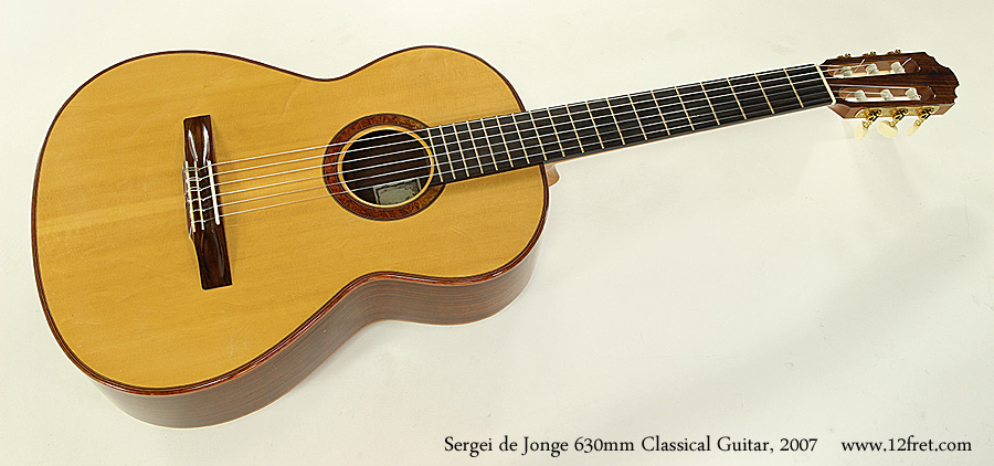 Sergei de Jonge 630mm Classical Guitar, 2007 Full Front View