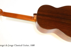 Sergei de Jonge Classical Guitar, 1998 Full Rear View