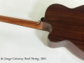 Sergei de Jonge Cutaway Steel String, 2001 full rear view