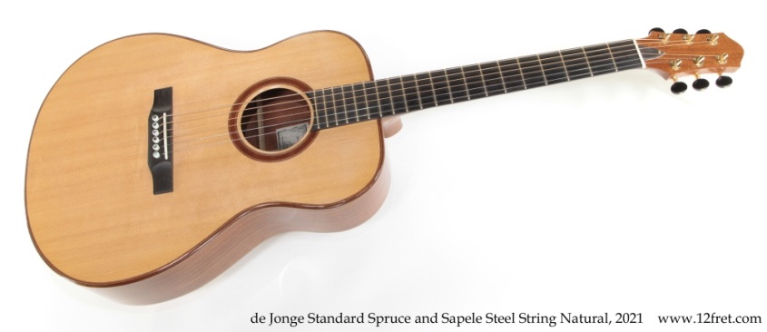 de Jonge Standard Spruce and Sapele Steel String Natural, 2021 Full Front View