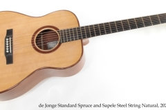 de Jonge Standard Spruce and Sapele Steel String Natural, 2021 Full Front View
