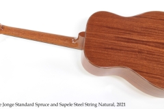 de Jonge Standard Spruce and Sapele Steel String Natural, 2021 Full Rear View