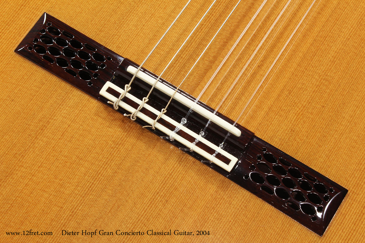 Dieter Hopf Gran Concierto Classical Guitar, 2004 Ported Bridge View